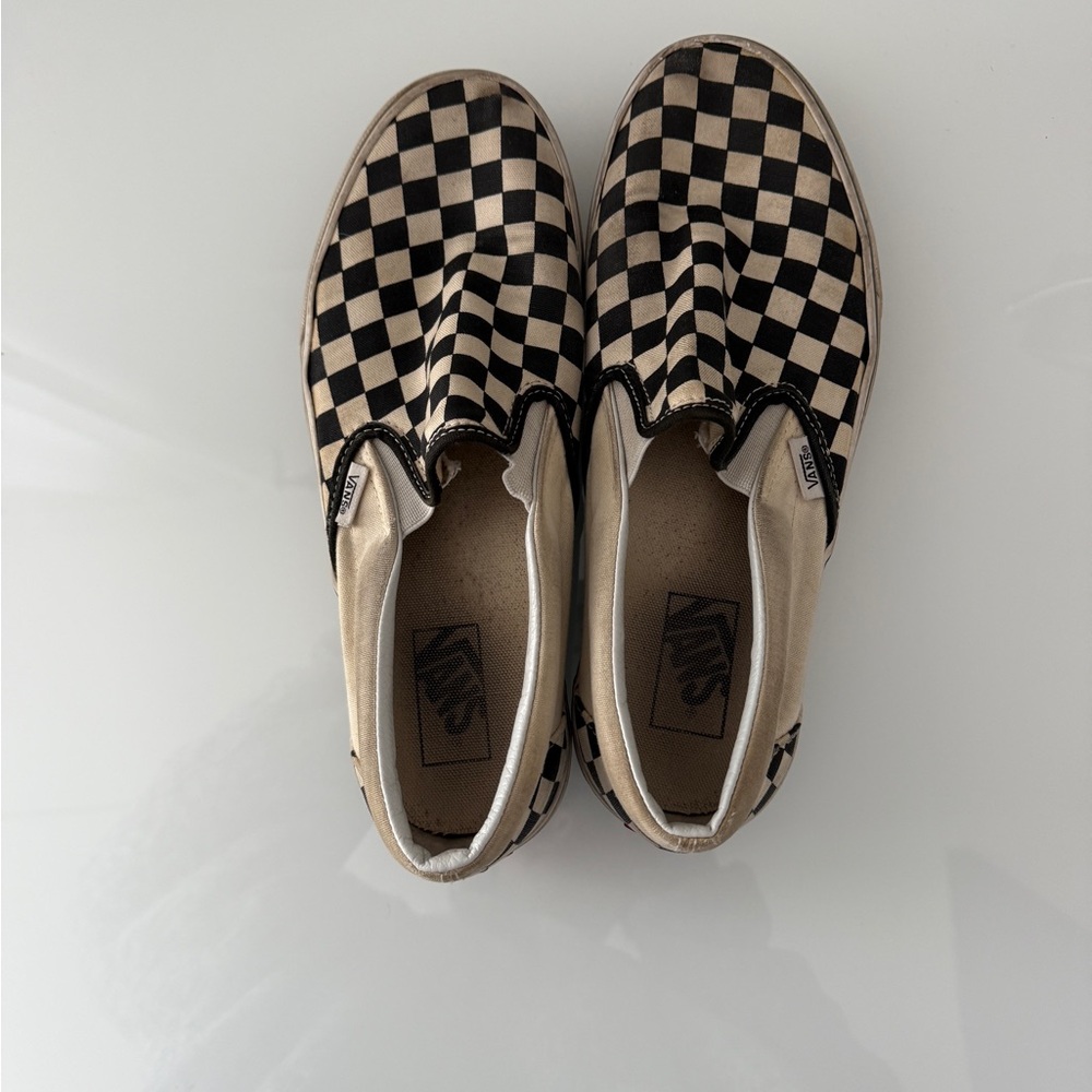 Vans Black and Cream Checkerboard Slip-Ons - Picture 4 of 5